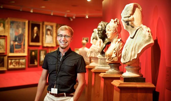John Boudreau '14 at Williamstown's Clark Art Institute.