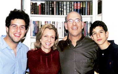 Deborate Forte and husband Peter Stone with sons Christopher and Carter